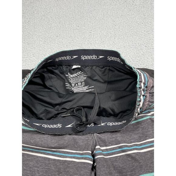 Speedo Mens Size S Striped Swim Trunks - Picture 4 of 10